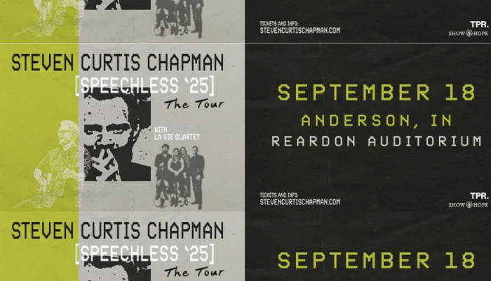 Poster for Steven Curtis Chapman's upcoming concert at Anderson University