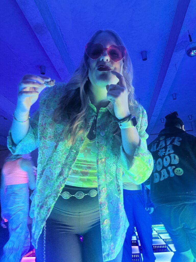 Student in Disco Outfit on the dance floor
