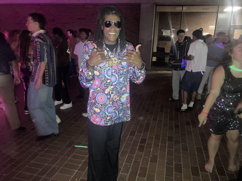 Brian B Martin in his groovy outfit