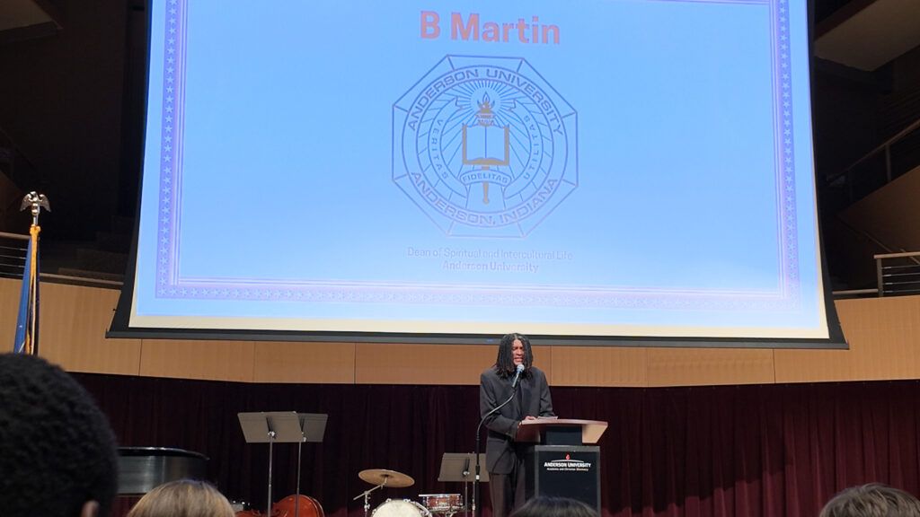Brian 'B' Martin doing the opening prayer